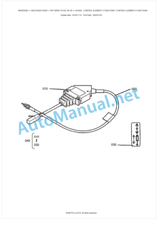 Kubota STV32, STV36, STV40 PDF Series Relevage Avant Parts Manual PDF BKIDE5295-5