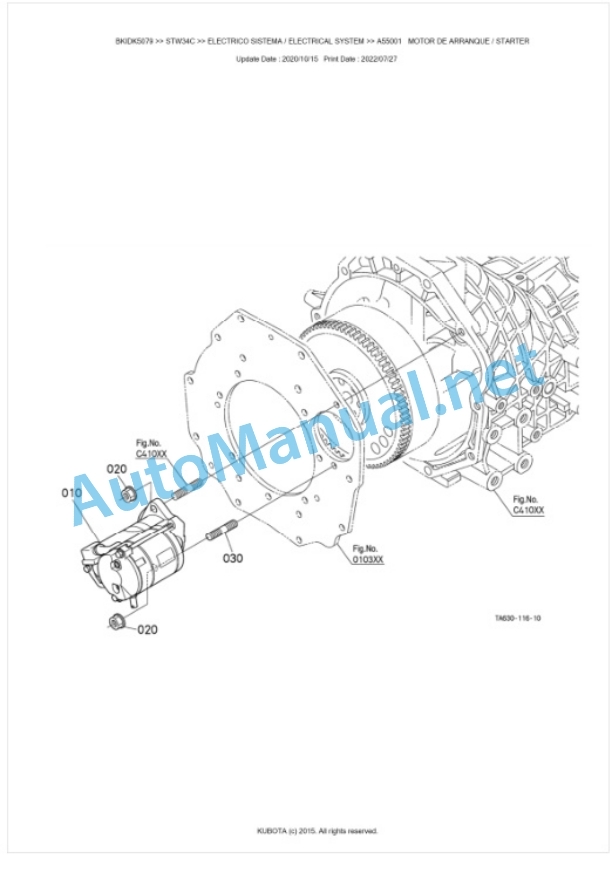 Kubota STW34, STW37, STW40 Parts Manual PDF BKIDK5079-2