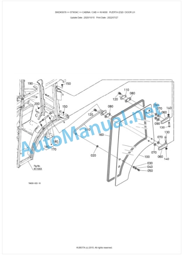 Kubota STW34, STW37, STW40 Parts Manual PDF BKIDK5079-5