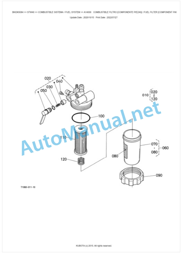 Kubota STW34, STW37, STW40 Parts Manual PDF BKIDK5084-2