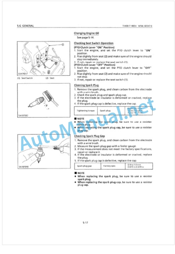 Kubota T1400, T1400H Workshop Manual PDF-3