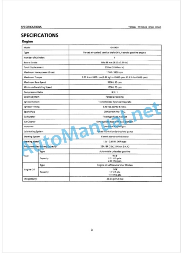 Kubota T1700H, T1700HX Workshop Manual PDF-2