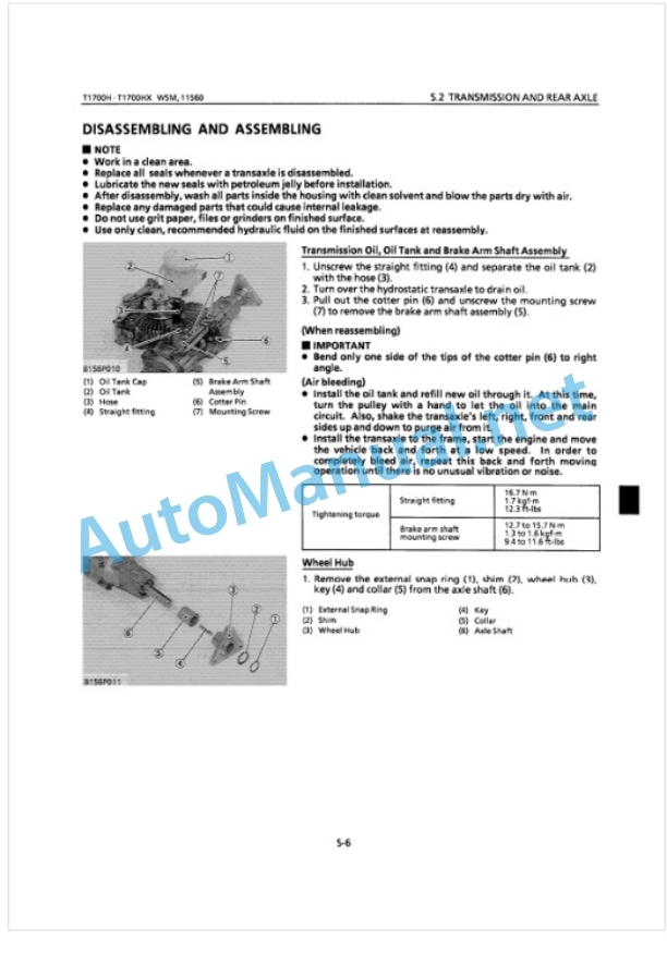 Kubota T1700H, T1700HX Workshop Manual PDF-5