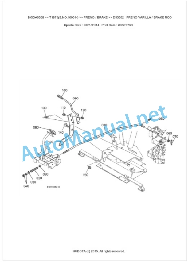 Kubota T1870 Parts Manual PDF BKIDA0308-4