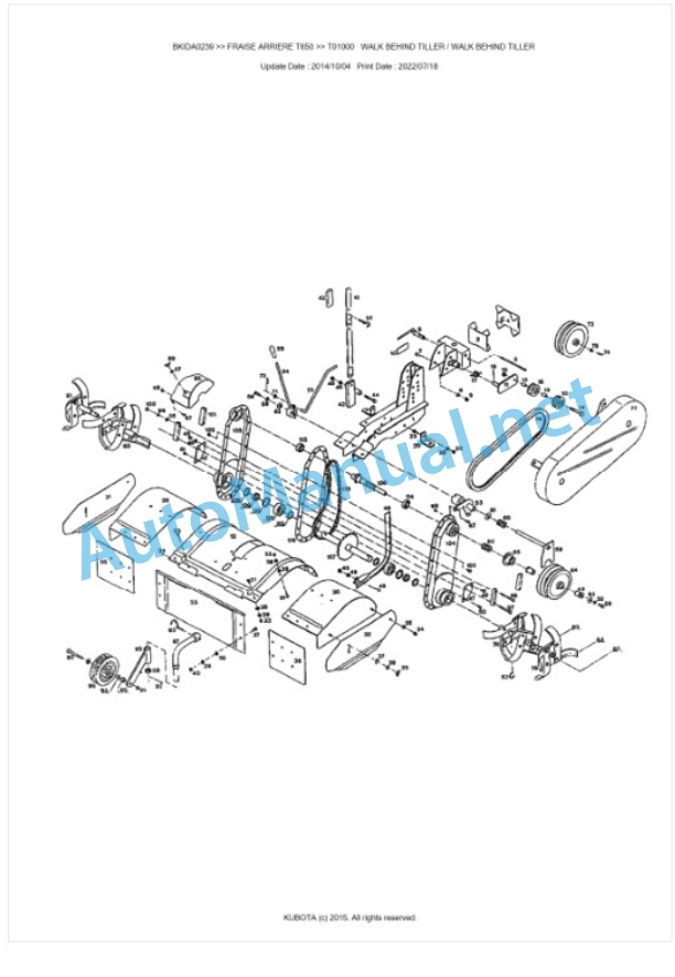 Kubota T650 Fraise Arriere Parts Manual PDF BKIDA0239-2