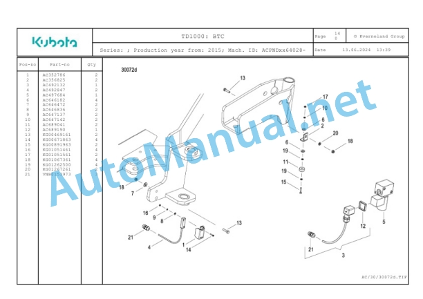 Kubota TD1000 Parts Manual PDF-5