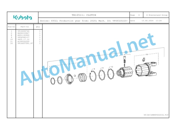 Kubota TE10511 Parts Manual PDF-2