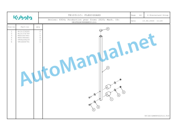 Kubota TE10511C Parts Manual PDF-5