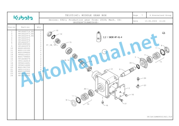 Kubota TE10514C Parts Manual PDF-2