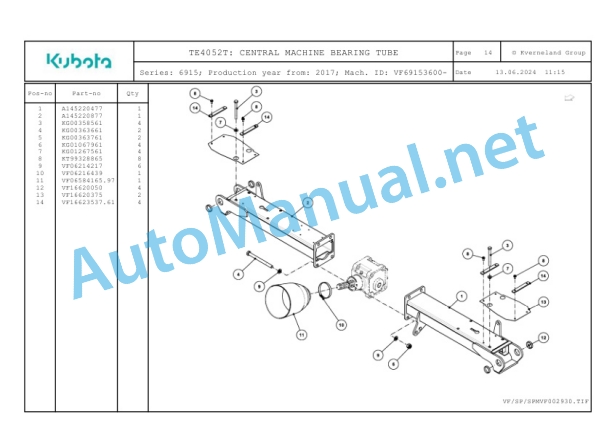 Kubota TE4052T Parts Manual PDF-4