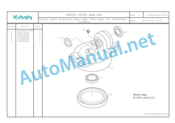 Kubota TE4555 Parts Manual PDF-2