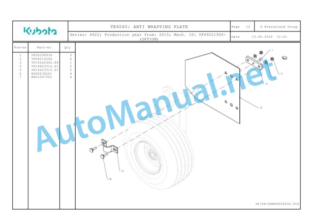 Kubota TE6060 Parts Manual PDF-3