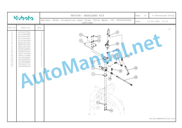 Kubota TE6568 Parts Manual PDF-3