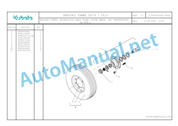 Kubota TE6576C Parts Manual PDF-3