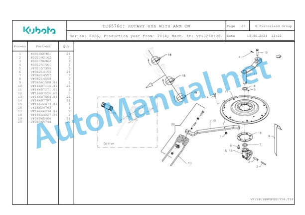 Kubota TE6576C Parts Manual PDF-5