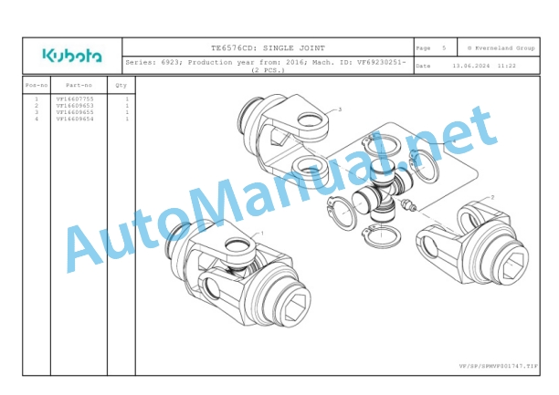 Kubota TE6576CD Parts Manual PDF-2