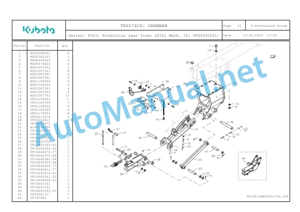 Kubota TE6576CD Parts Manual PDF-4