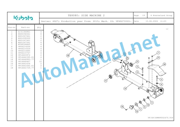 Kubota TE8080 Parts Manual PDF-4