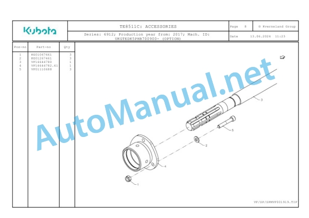 Kubota TE8511C Parts Manual PDF-2