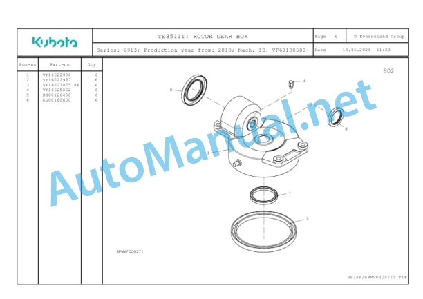 Kubota TE8511T Parts Manual PDF-2