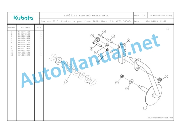 Kubota TE8511T Parts Manual PDF-3