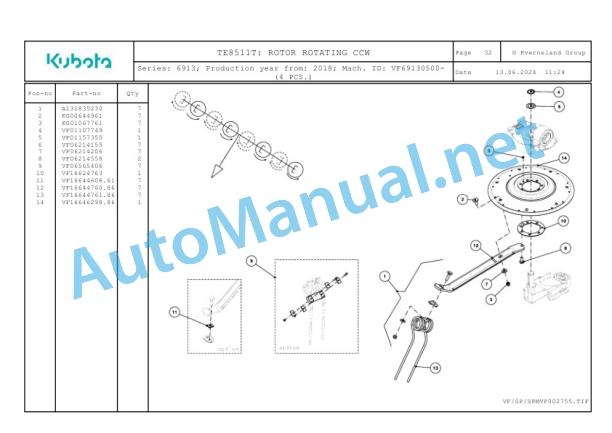 Kubota TE8511T Parts Manual PDF-5