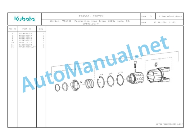 Kubota TE8590 Parts Manual PDF-2