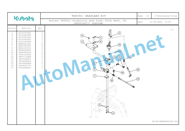 Kubota TE8590 Parts Manual PDF-3