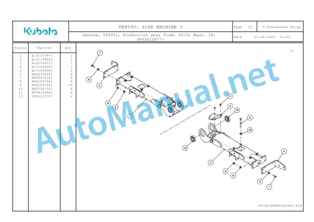 Kubota TE8590 Parts Manual PDF-4