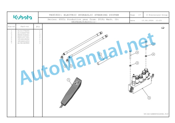 Kubota TE8590C Parts Manual PDF-3