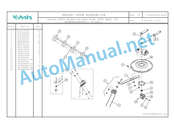 Kubota TE8590C Parts Manual PDF-4