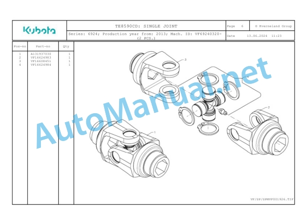 Kubota TE8590CD Parts Manual PDF-2