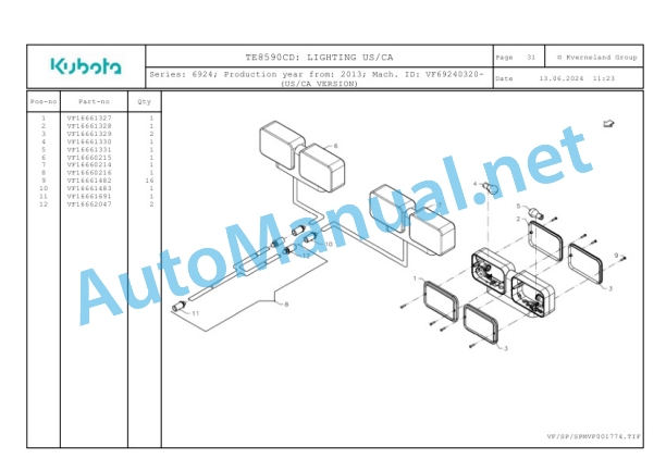 Kubota TE8590CD Parts Manual PDF-5