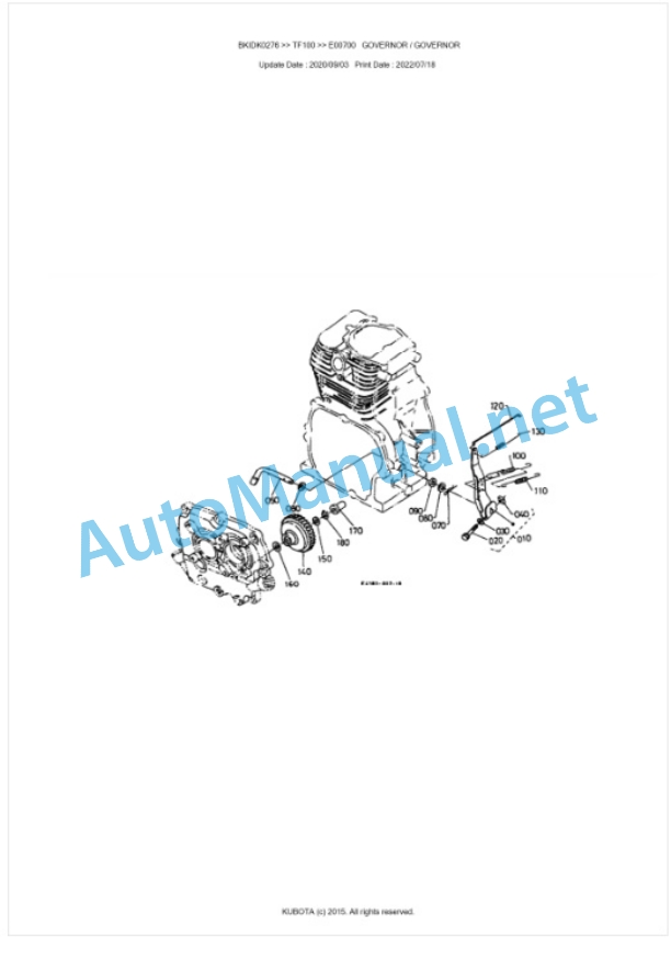 Kubota TF100 Parts Manual PDF BKIDK0267-2