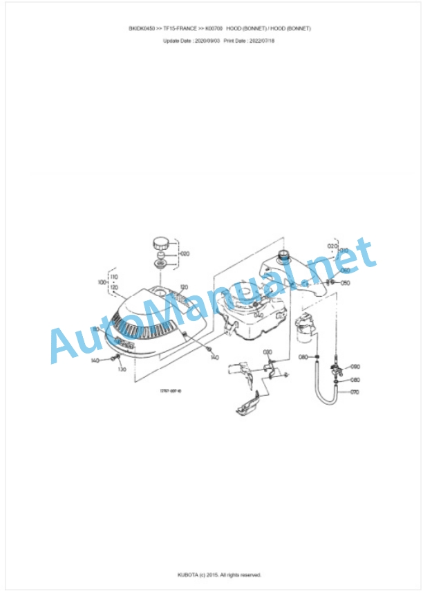 Kubota TF15-FRANCE Parts Manual PDF BKIDK0450-3