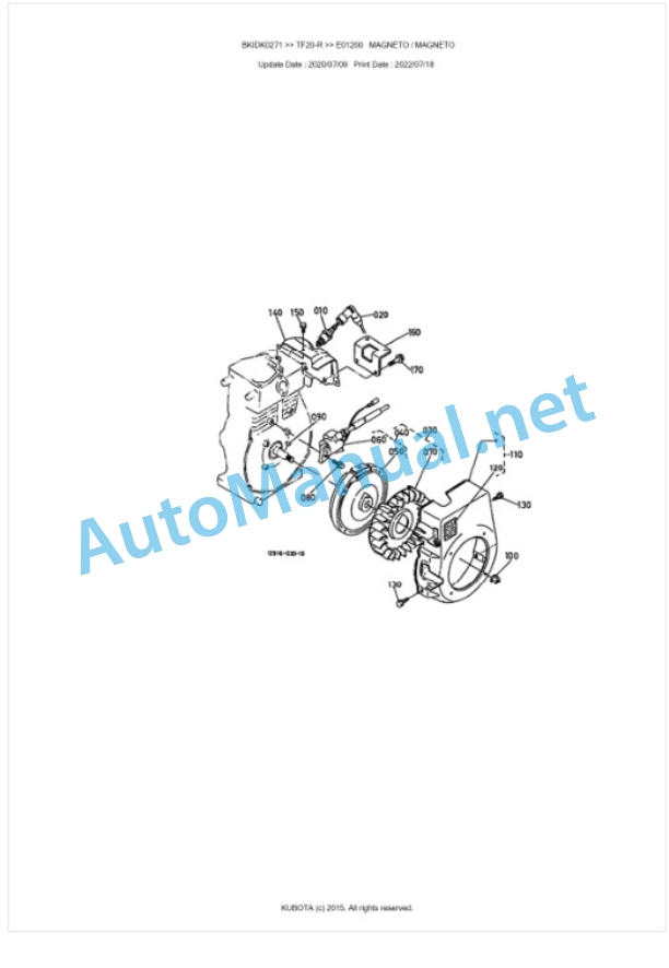 Kubota TF20-R Parts Manual PDF BKIDK0271-4