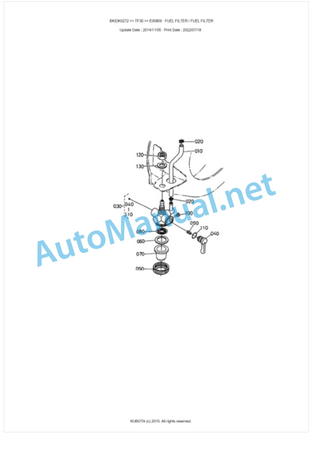 Kubota TF35 Parts Manual PDF BKIDK0272-3