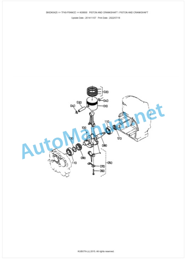 Kubota TF40-FRANCE Parts Manual PDF BKIDK0425-2