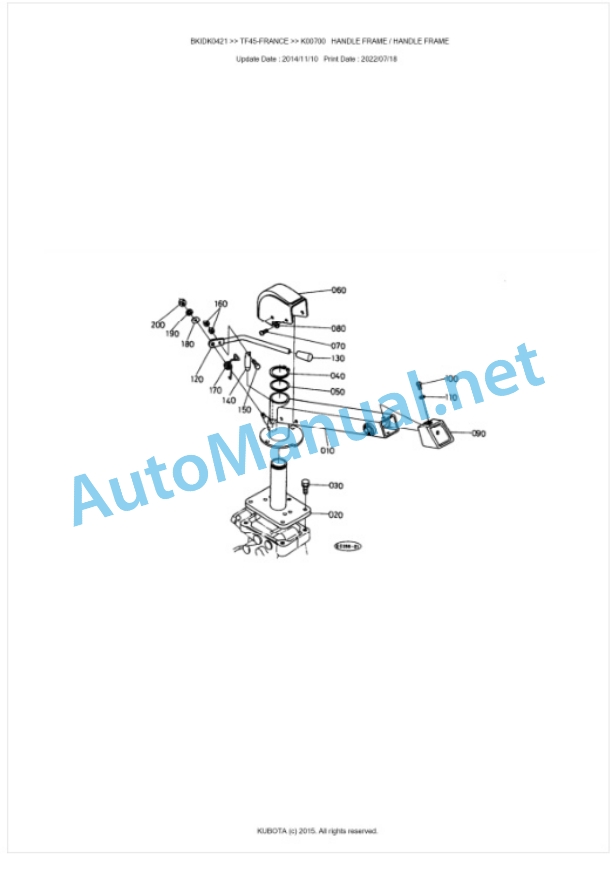 Kubota TF45-FRANCE Parts Manual PDF BKIDK0421-4