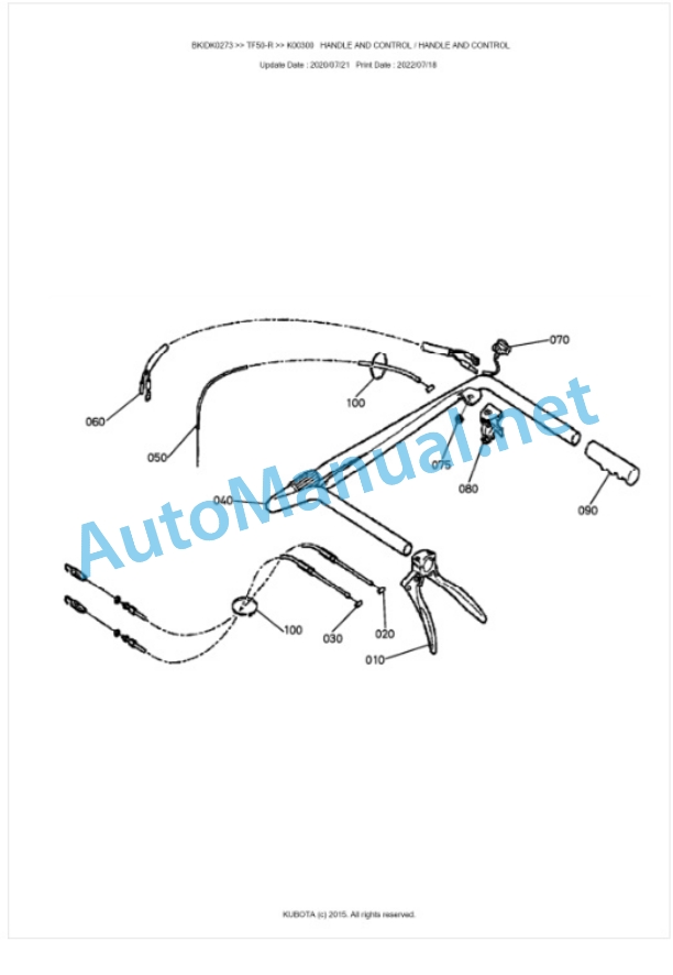 Kubota TF50-R Parts Manual PDF BKIDK0273-5