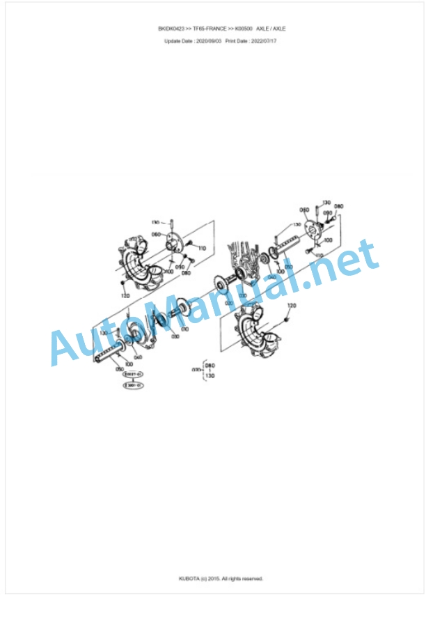 Kubota TF65-FRANCE Parts Manual PDF BKIDK0423-4