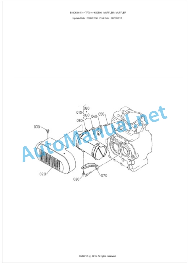 Kubota TF70 Parts Manual PDF BKIDK0415-2