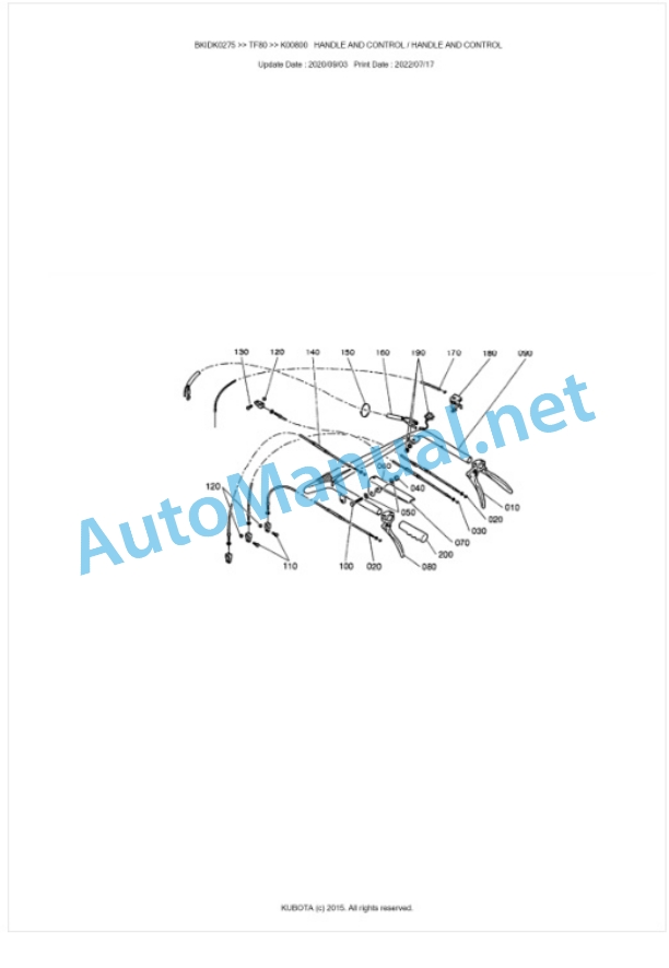 Kubota TF80 Parts Manual PDF BKIDK0275-5