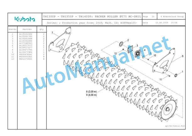 Kubota TH1300P, TH1360P, TH1400P Parts Manual PDF-4