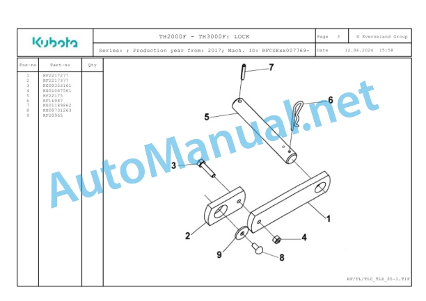 Kubota TH2000F, TH3000F Parts Manual PDF-2