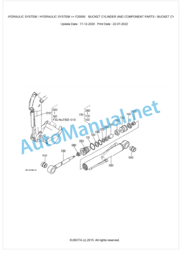 Kubota U-10 Parts Manual PDF BKIDA0079-5