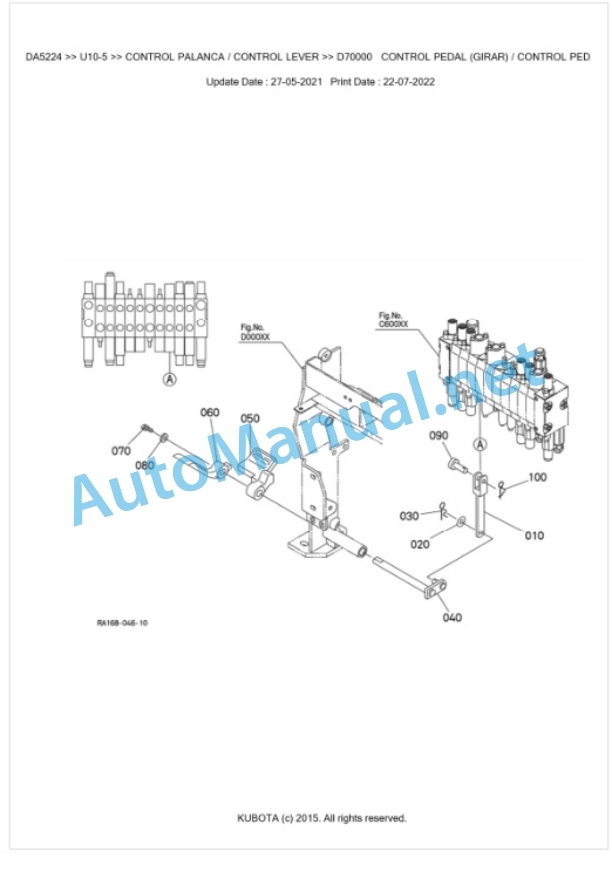 Kubota U10-5 Parts Manual PDF BKIDA5224-4