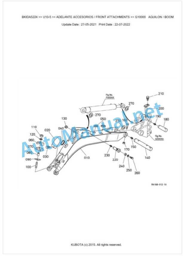 Kubota U10-5 Parts Manual PDF BKIDA5224-5