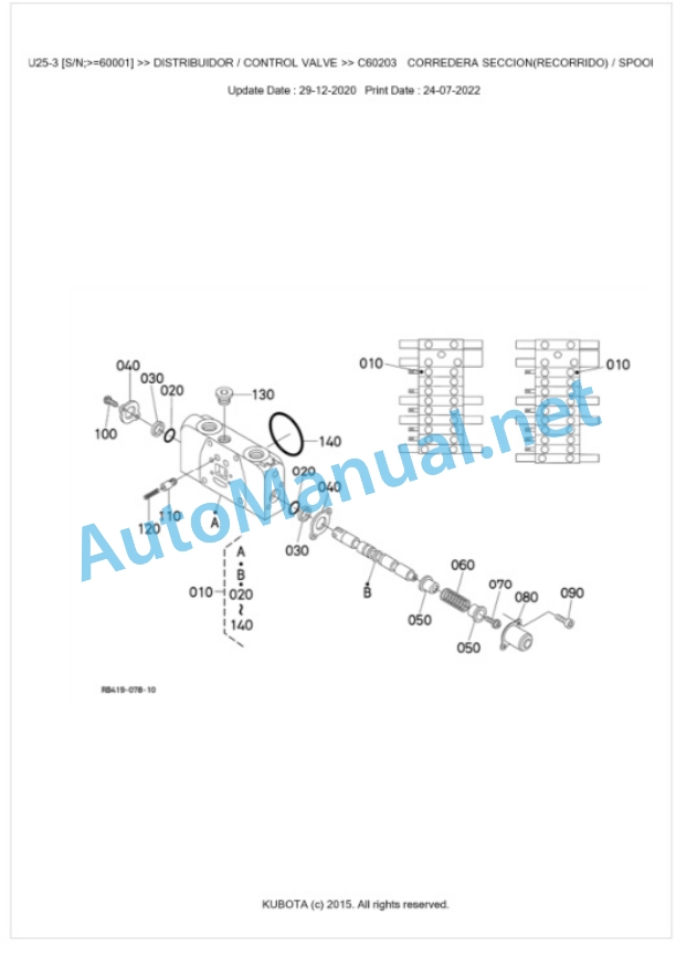 Kubota U25-3 Parts Manual PDF BKIDA0279-3