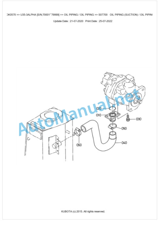 Kubota U35-3ALPHA Parts Manual PDF BKIDK0570-4